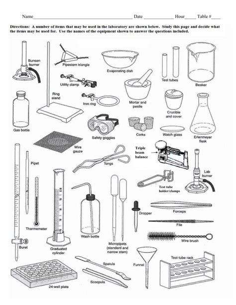 Lab Equipment Worksheet Answers Tools Of Science Worksheet - Tools Of Science Worksheet