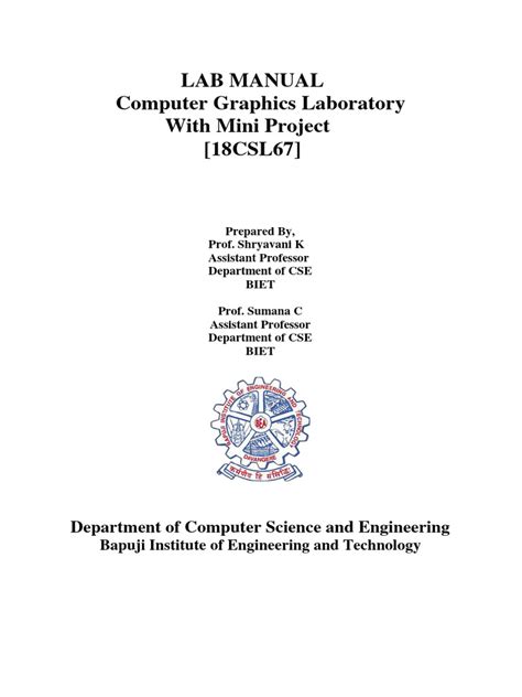 Lab Manual Of Computer Graphics