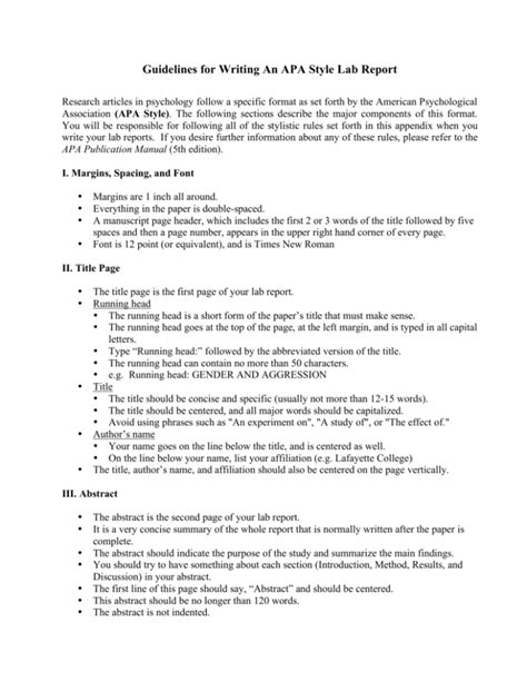 Lab Report Apa Format
