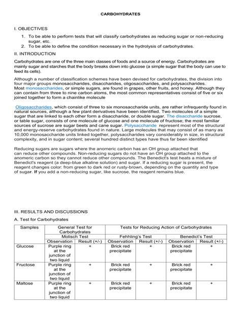 lab report reducing sugar