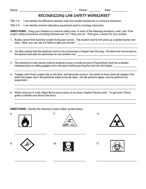 Lab Safety Worksheet Answers Db Excel Com Science Lab Safety Worksheets - Science Lab Safety Worksheets