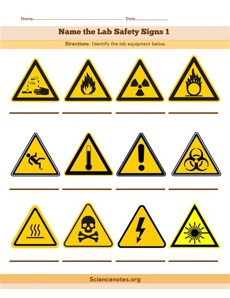 Lab Safety Worksheets Safety Signs Worksheet - Safety Signs Worksheet