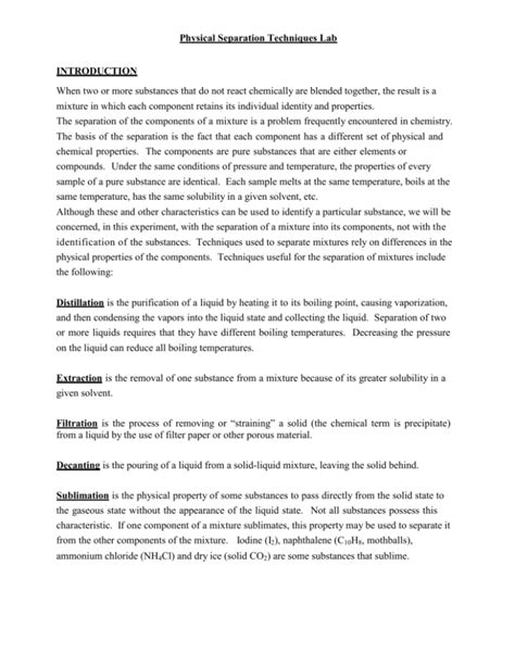 Read Lab 2 Physical Separation Techniques Introduction 