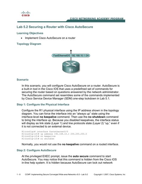 Read Lab 5 2 Securing A Router With Cisco Autosecure 