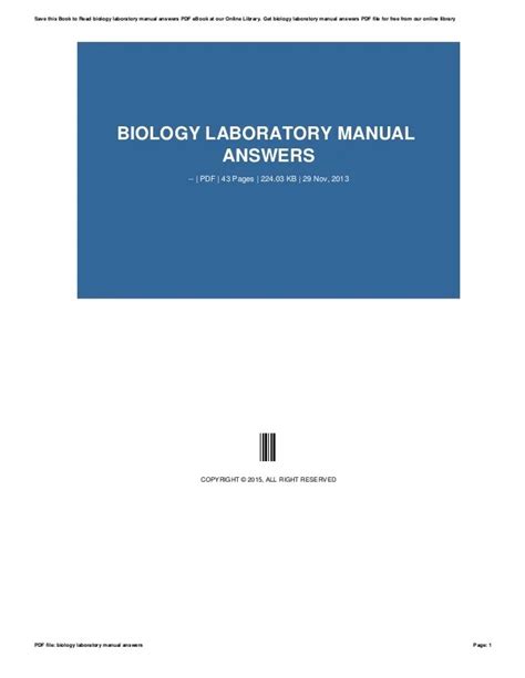 Download Lab Manual Answers Campbell Biology 189 