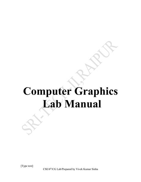 Read Online Lab Manual Of Computer Graphics 