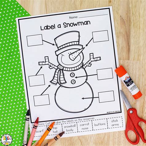Label A Snowman Cut And Paste Preschool Worksheet Snowman Worksheets Preschool - Snowman Worksheets Preschool
