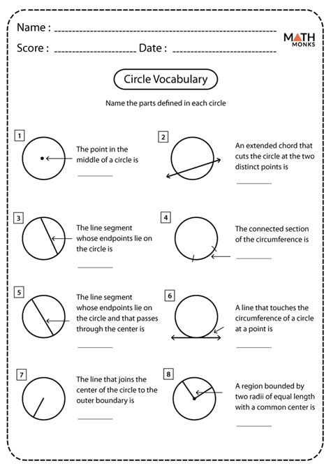Label Circle Parts Worksheet Answers   Circles Worksheets - Label Circle Parts Worksheet Answers