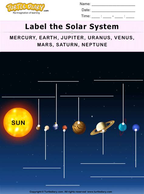 Label The Planets Worksheet   Our Solar System Worksheets K5 Learning - Label The Planets Worksheet