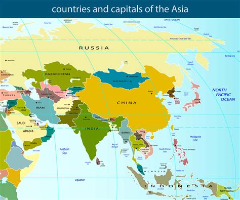 labeled map of asia countries