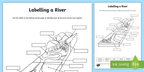Labeling Parts Of A River Worksheet Teacher Made River System Worksheet - River System Worksheet