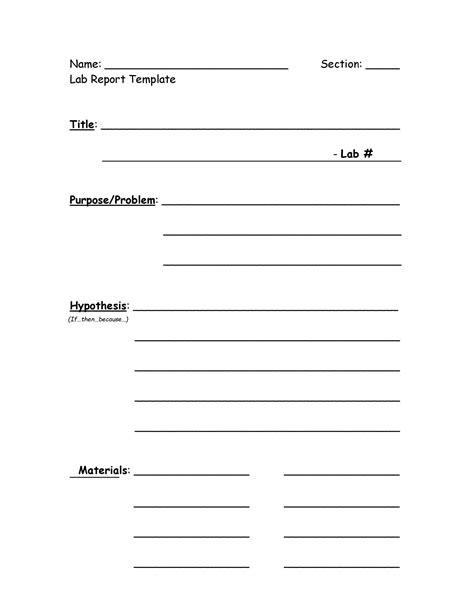 Laboratory Notebook Template Word