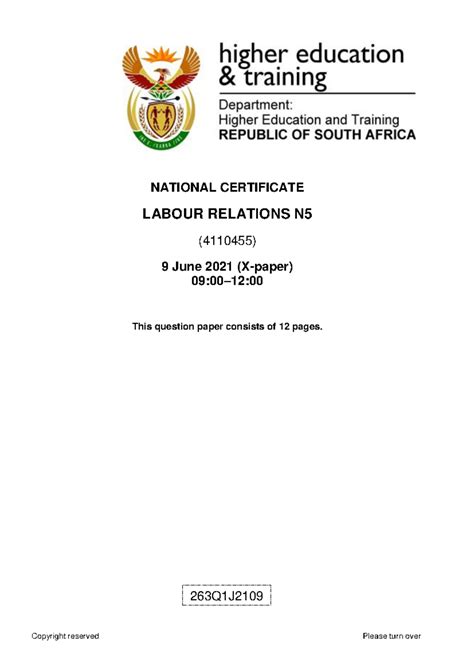 Read Online Labour Relations N5 Exam Papers 