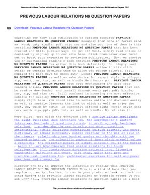 Download Labour Relations N6 Past Question Papers 