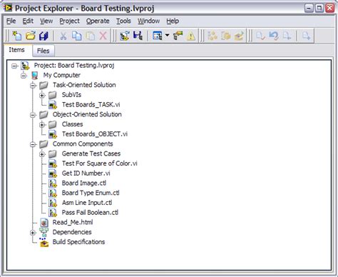 labview project explorer example hit