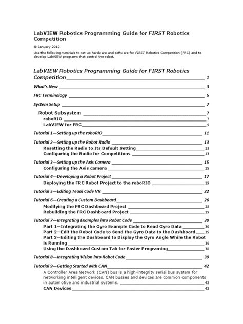 Labview Robotics Programming Guide For The First Competition