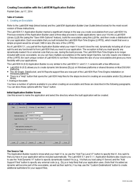 Download Labview Application Builder User Guide 