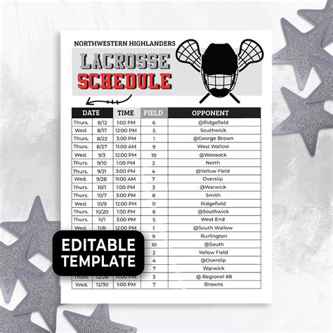 lacrosse 2011 calendar
