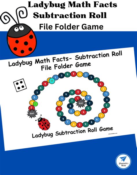 Ladybug Math Facts Subtraction Roll File Folder Game Ladybug Math - Ladybug Math