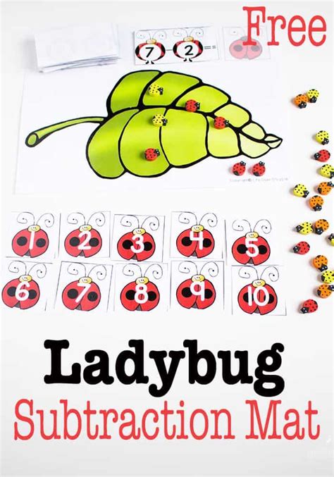 Ladybug Math   Ladybug Math Facts Subtraction Roll File Folder Game - Ladybug Math