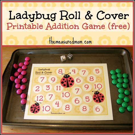Ladybug Roll And Cover Math Game Ladybug Math - Ladybug Math
