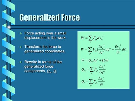 lagrangian formulation of generalized force