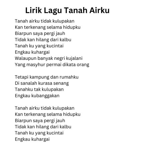 LAGU TANAH AIR - Lirik Lagu Tanah Airku, Lagu Nasional Ciptaan Ibu Sud