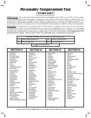 lahaye temperament analysis test