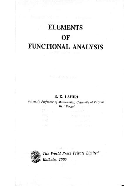 Lahiri Functional Analysis