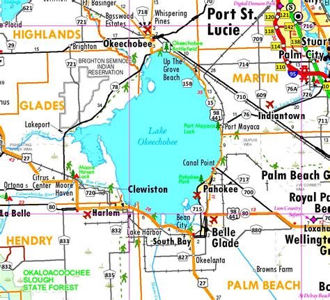 lake okeechobee florida map