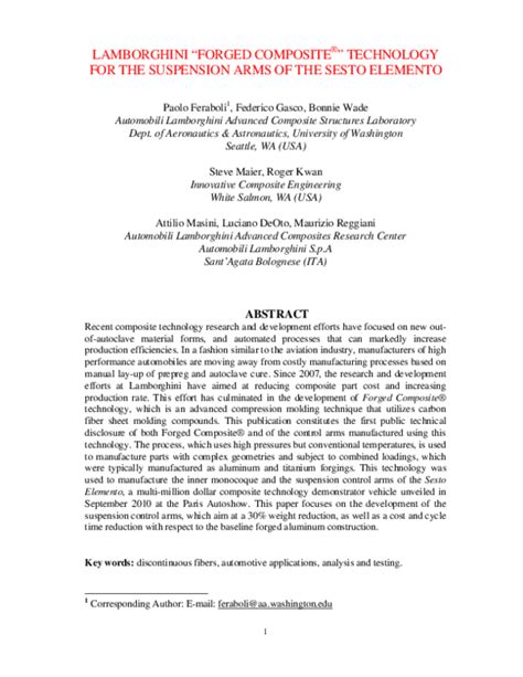 Read Lamborghini Forged Composite Technology For The 