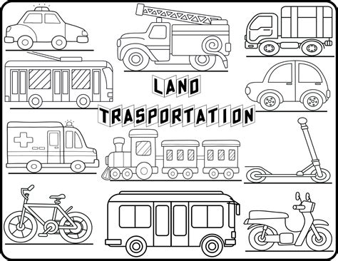 Land Transportation Coloring Pages   Transportation Coloring Pages - Land Transportation Coloring Pages