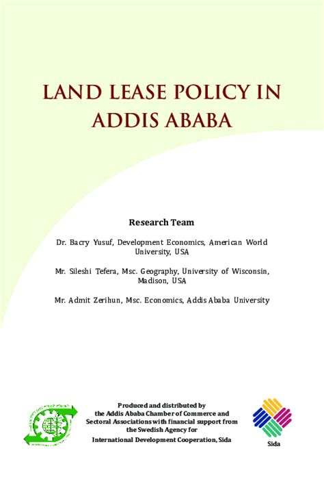 Download Land Lease Policy In Addis Ababa Ethiopian Chamber 
