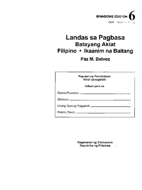 landas sa pagbasa 6