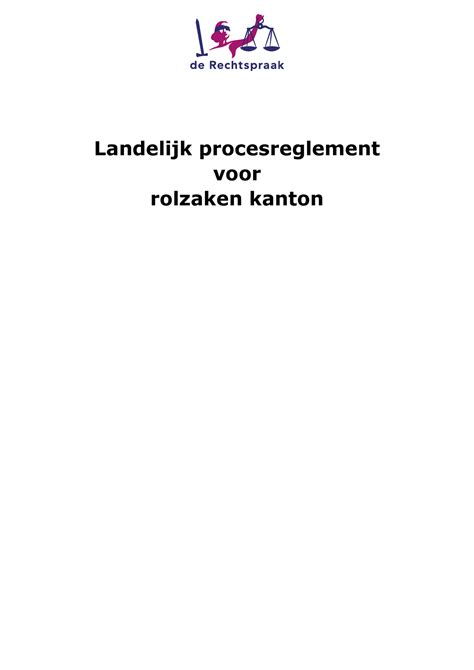 Read Online Landelijk Procesreglement Rolzaken Kanton De Rechtspraak 