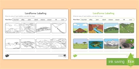 Landform Labeling Worksheet Teacher Made Twinkl Landforms Worksheets 4th Grade - Landforms Worksheets 4th Grade
