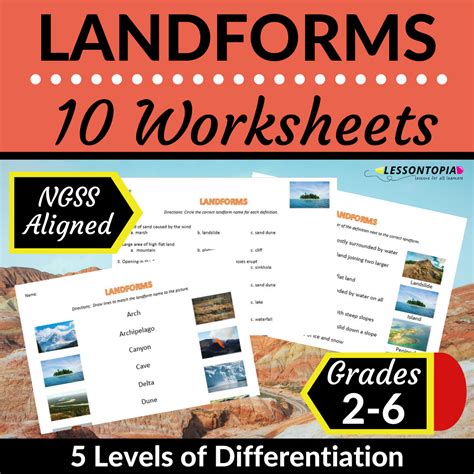 Landforms Geology Worksheets Classful First Grade Landform Worksheet - First Grade Landform Worksheet