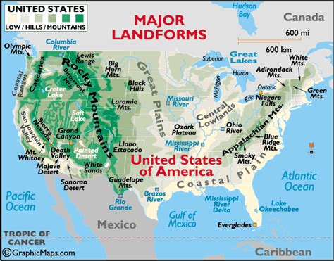 Landforms Of Individual Usa States Worldatlas Landform Regions Of The United States - Landform Regions Of The United States