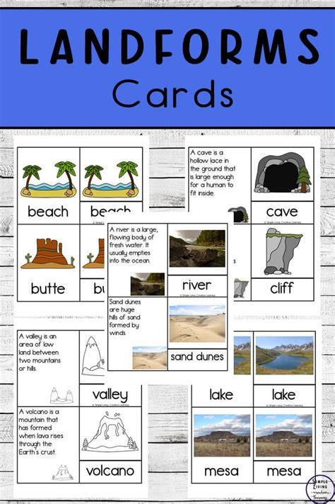 Landforms Words And Pictures Matching Cards Twinkl Landforms Matching Worksheet - Landforms Matching Worksheet