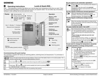 landis and staefa instructions