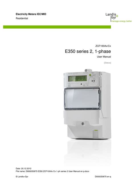 Download Landis Gyr E350 User Manual Pdf 