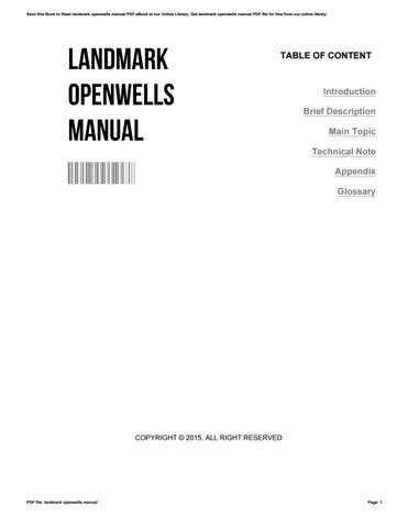 Read Landmark Openwells Manual 