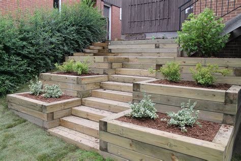 Landscape Steps With Planter Boxes