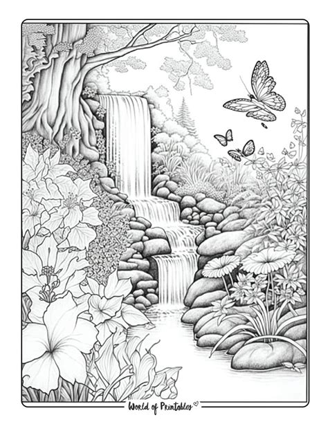 Landscapes Coloring Pages For Adults Just Color Nature Colouring Pages For Adults - Nature Colouring Pages For Adults