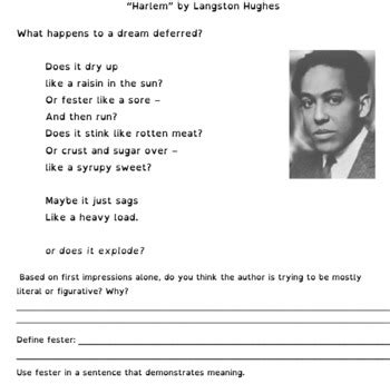 Langston Hughes Worksheet   Langston Hughes X27 Quot One Friday Morning Quot - Langston Hughes Worksheet