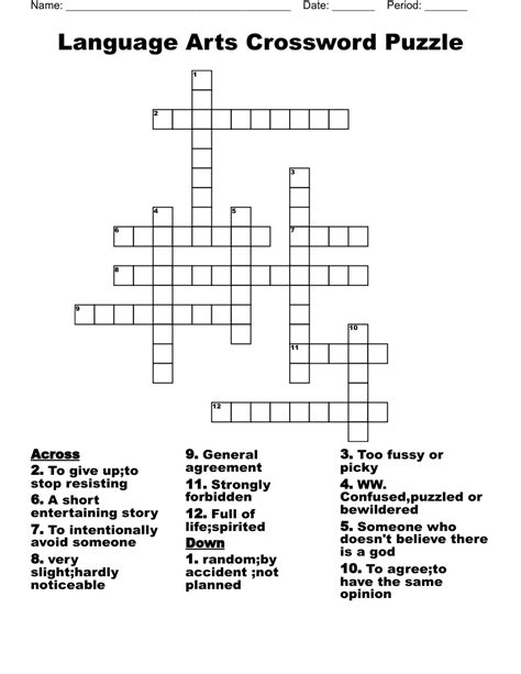 Language Arts Crossword Puzzles Crossword Hobbyist Language Arts Word Search - Language Arts Word Search