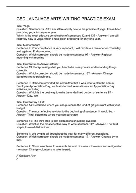 Language Arts Writing Practice Test The Hiset Program