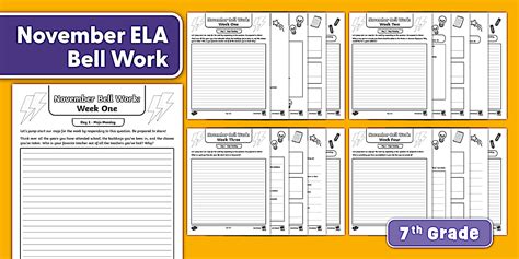language bell work grade 7