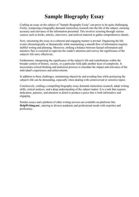 language biography essay sample introduction