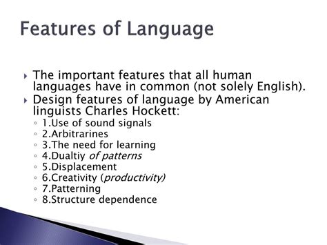 Language Features Adalah